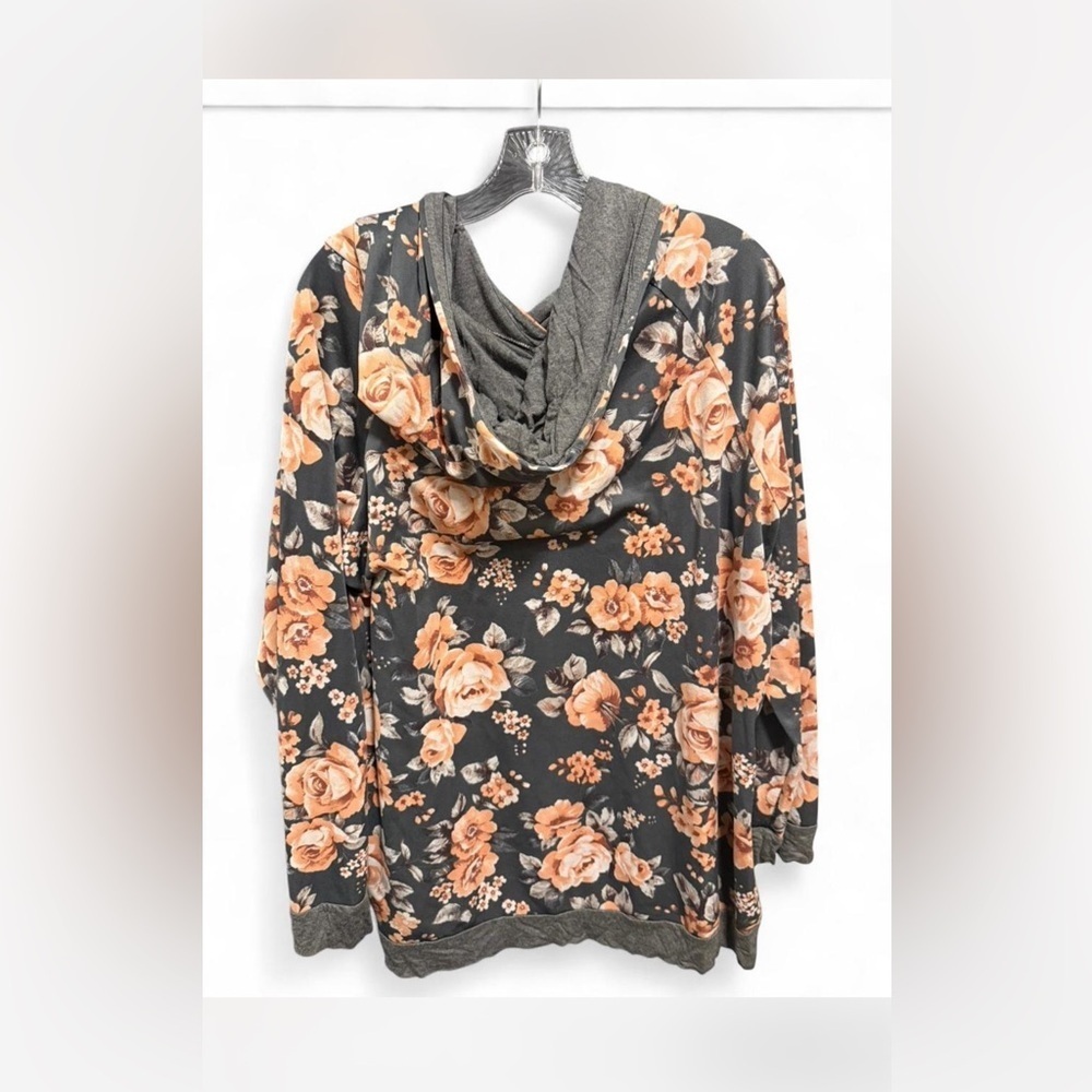 Egy Floral Hoodie with pink and Gray Pattern - Picture 3 of 8